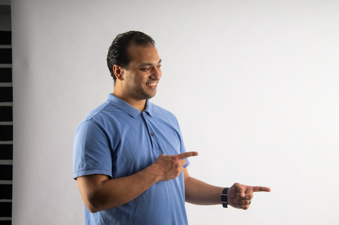 confident man presenting ideas